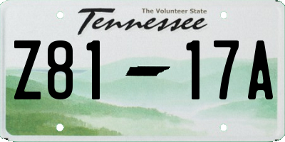 TN license plate Z8117A