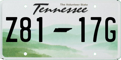 TN license plate Z8117G