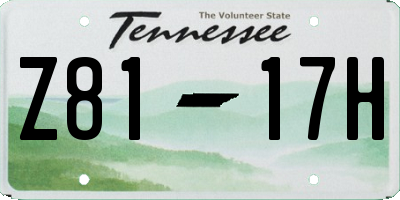 TN license plate Z8117H
