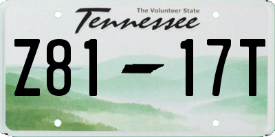 TN license plate Z8117T