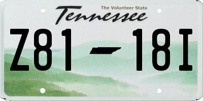 TN license plate Z8118I