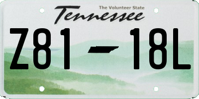 TN license plate Z8118L