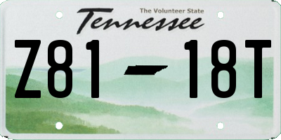 TN license plate Z8118T