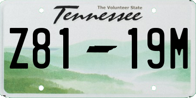 TN license plate Z8119M