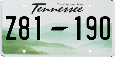 TN license plate Z8119O