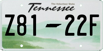 TN license plate Z8122F