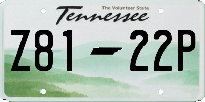 TN license plate Z8122P