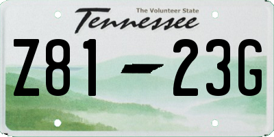 TN license plate Z8123G