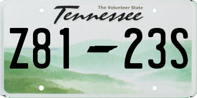 TN license plate Z8123S
