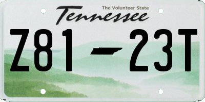 TN license plate Z8123T