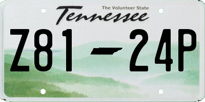 TN license plate Z8124P