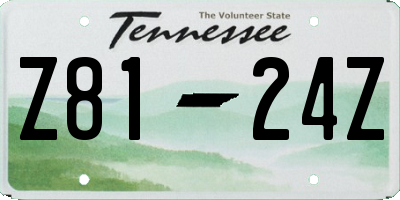 TN license plate Z8124Z