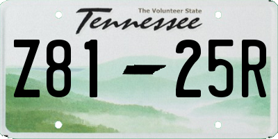 TN license plate Z8125R