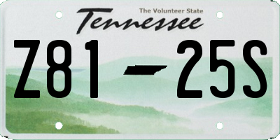 TN license plate Z8125S