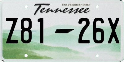 TN license plate Z8126X