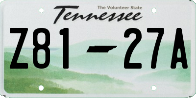 TN license plate Z8127A