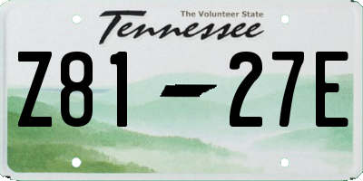 TN license plate Z8127E