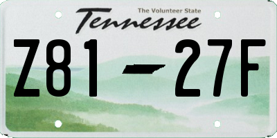 TN license plate Z8127F