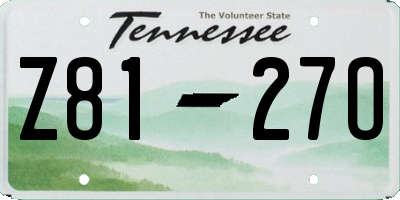 TN license plate Z8127O