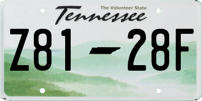 TN license plate Z8128F