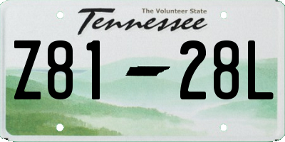 TN license plate Z8128L