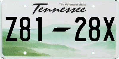 TN license plate Z8128X