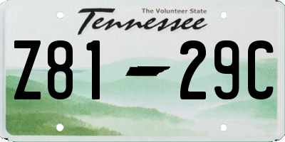 TN license plate Z8129C