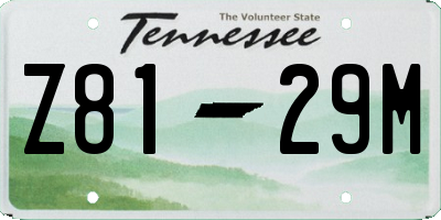 TN license plate Z8129M