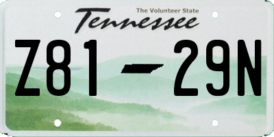 TN license plate Z8129N