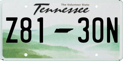 TN license plate Z8130N