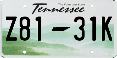 TN license plate Z8131K