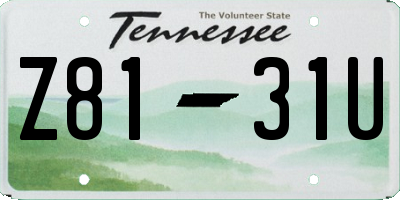 TN license plate Z8131U