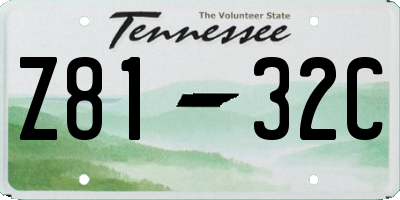 TN license plate Z8132C