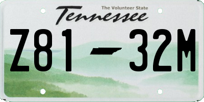 TN license plate Z8132M