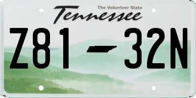 TN license plate Z8132N