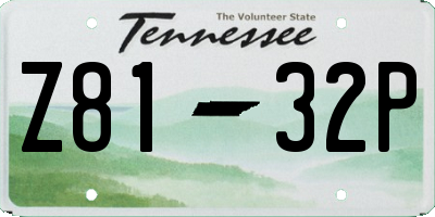 TN license plate Z8132P