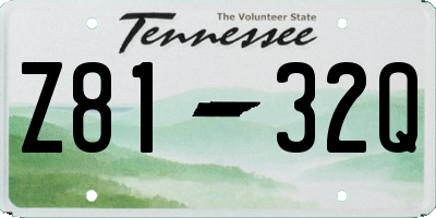 TN license plate Z8132Q