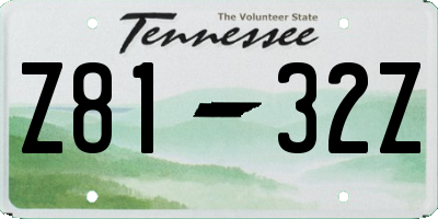 TN license plate Z8132Z