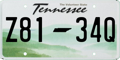 TN license plate Z8134Q
