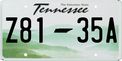 TN license plate Z8135A