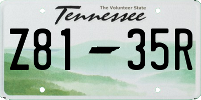 TN license plate Z8135R