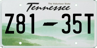 TN license plate Z8135T