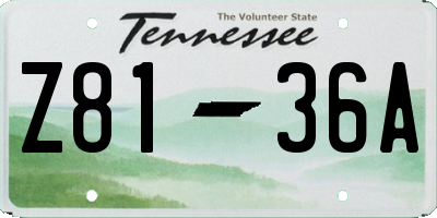 TN license plate Z8136A