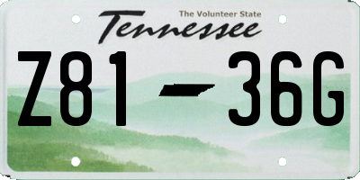 TN license plate Z8136G