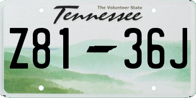 TN license plate Z8136J