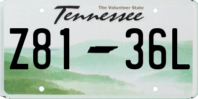 TN license plate Z8136L