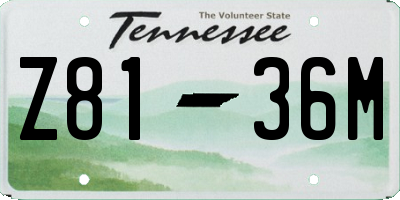 TN license plate Z8136M