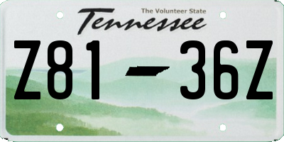 TN license plate Z8136Z