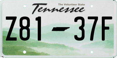 TN license plate Z8137F
