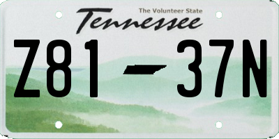 TN license plate Z8137N